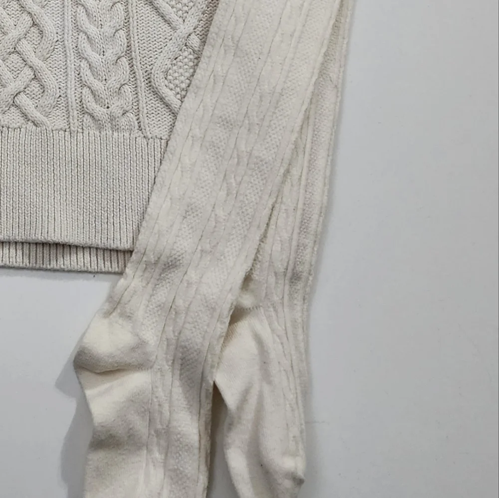 Girls GAP Cream Color Cable Knit Dress & Matching Leggings Outfit Set Size Small